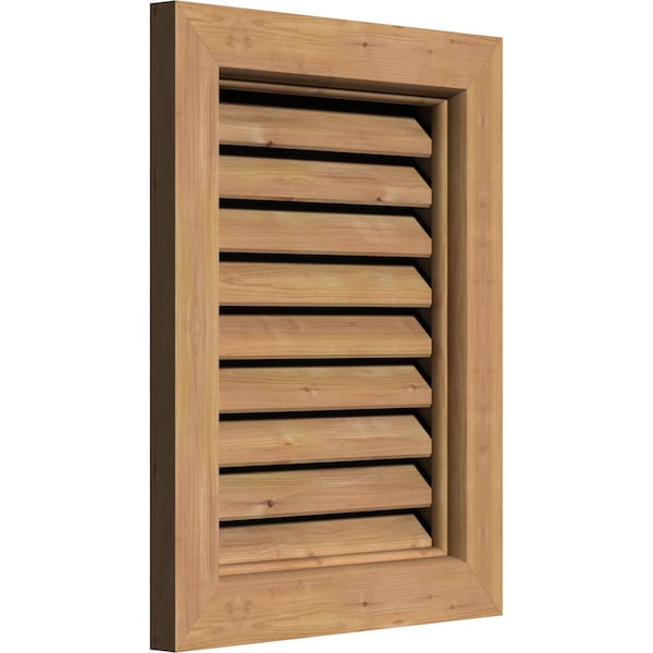 Vertical Gable Vent Functional, Western Red Cedar Gable Vent W/ Brick Mould Face Frame, 12W X 24H